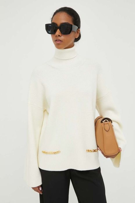 Светр Elisabetta Franchi жіночий колір бежевий гольф