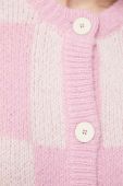 Кардиган з домішкою вовни Stine Goya колір рожевий теплий