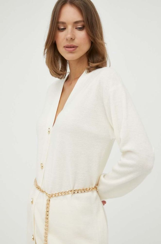 Вовняний кардиган MICHAEL Michael Kors колір бежевий легкий фото 4