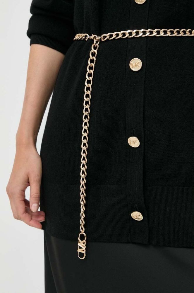 Вовняний кардиган MICHAEL Michael Kors колір чорний легкий фото 5