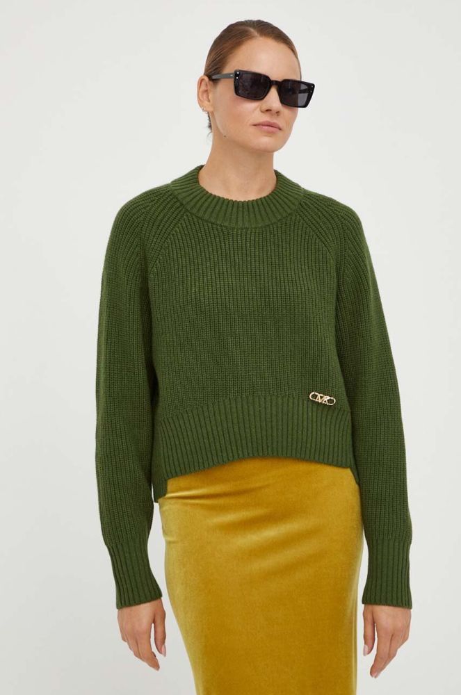 Вовняний светр MICHAEL Michael Kors жіночий колір зелений