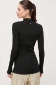 Светр Armani Exchange жіночий колір чорний легкий півгольф