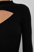 Светр Liu Jo жіночий колір чорний легкий півгольф (3516177)
