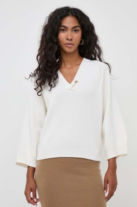 Светр з домішкою вовни Liu Jo жіночий колір бежевий