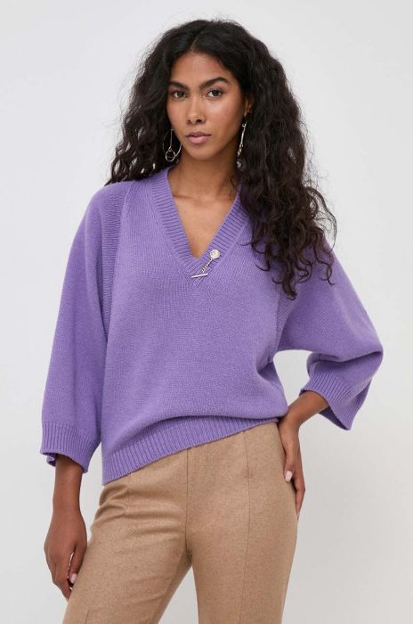 Светр з домішкою вовни Liu Jo жіночий колір фіолетовий (3578495)