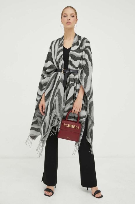 Пончо Liu Jo колір сірий легке