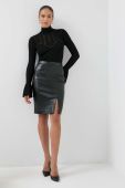 Светр Liu Jo жіночий колір чорний легкий півгольф (3516185)