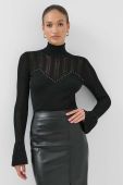 Светр Liu Jo жіночий колір чорний легкий півгольф (3516185)