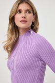 Светр з домішкою вовни Liu Jo жіночий колір фіолетовий півгольф