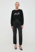 Светр з домішкою вовни Liu Jo жіночий колір чорний легкий