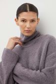 Вовняний светр Samsoe Samsoe жіночий колір сірий теплий гольф