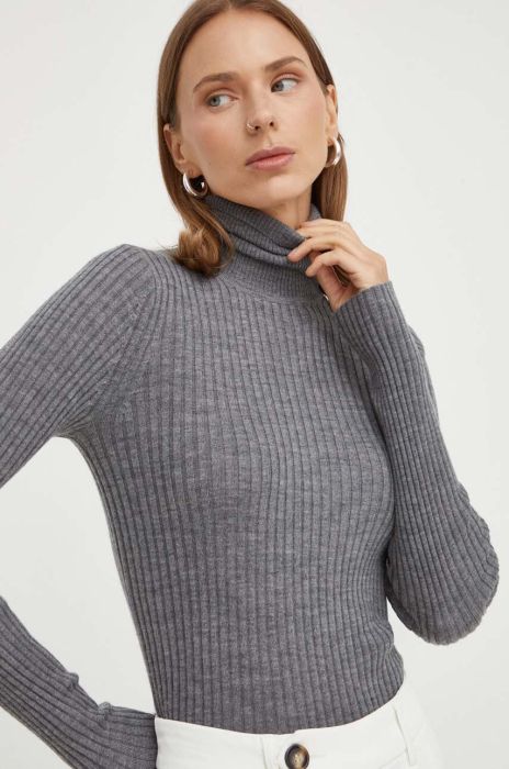 Вовняний светр Herskind жіночий колір сірий легкий гольф