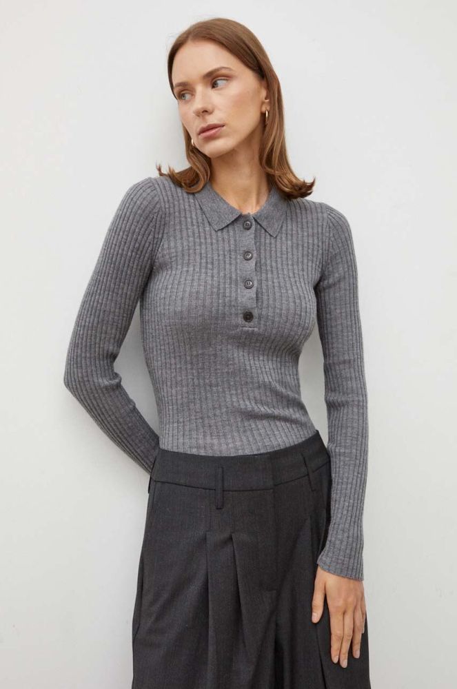 Вовняний светр Herskind жіночий колір сірий легкий (3593787)