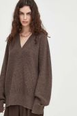 Вовняний светр Herskind жіночий колір коричневий (3630395)