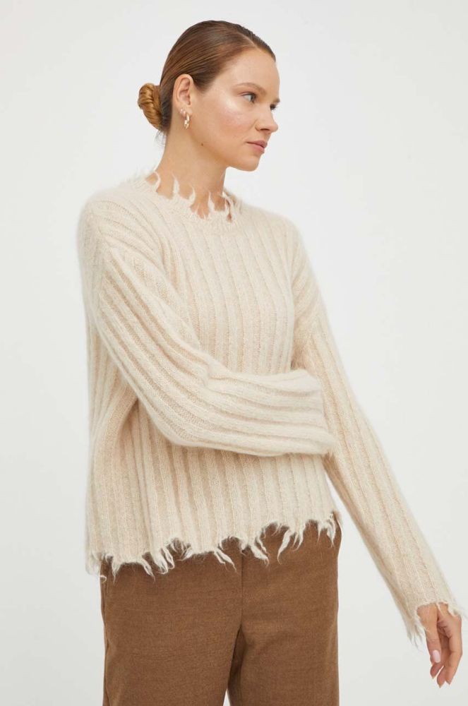 Вовняний светр Herskind жіночий колір бежевий (3606359)
