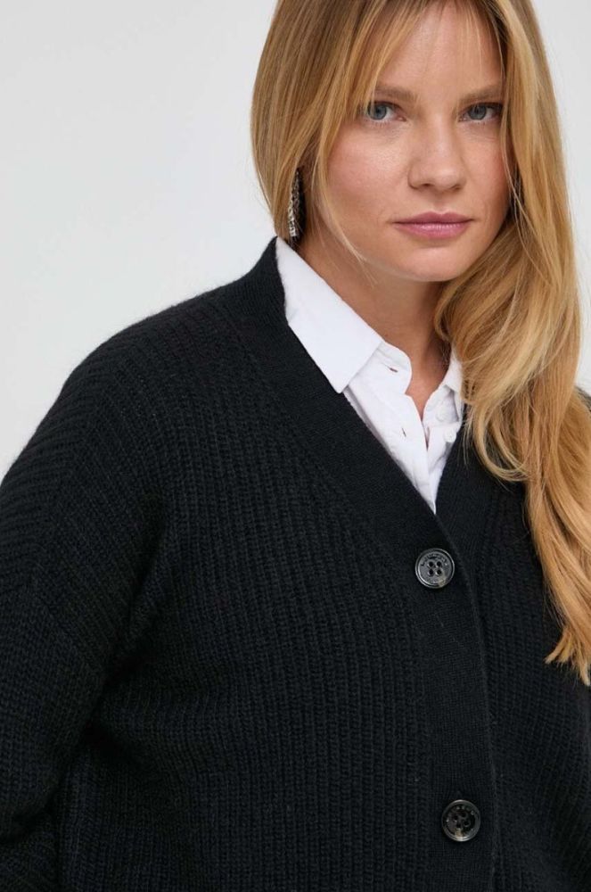 Кардиган з домішкою вовни Weekend Max Mara колір чорний фото 4