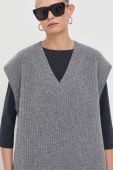 Вовняний жилет Weekend Max Mara колір сірий теплий