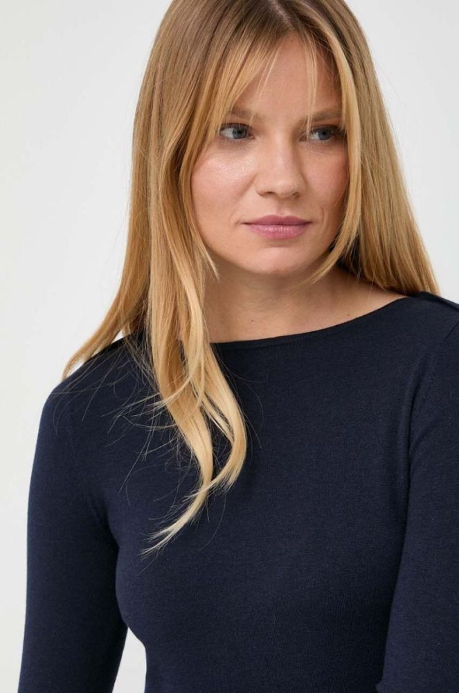 Светр з домішкою шовку Weekend Max Mara колір синій легкий фото 4