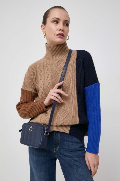 Вовняний светр Weekend Max Mara жіночий теплий гольф колір барвистий