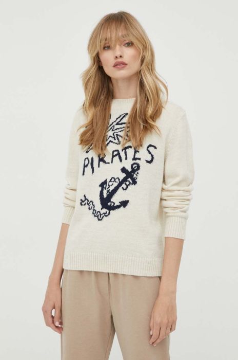 Вовняний светр Weekend Max Mara жіночий колір бежевий