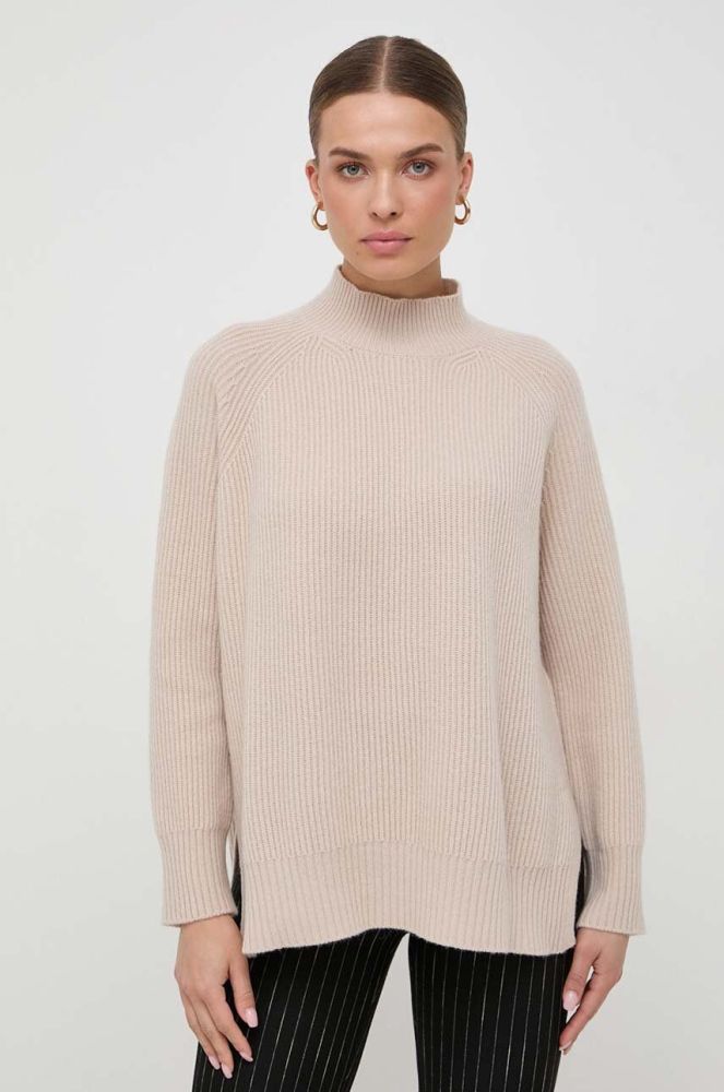 Вовняний светр Weekend Max Mara жіночий колір бежевий півгольф