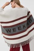 Вовняне пончо Weekend Max Mara колір сірий тепле (3478100)