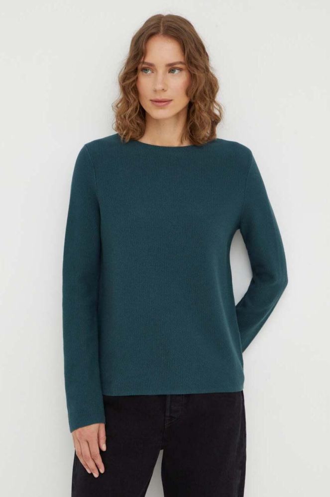 Бавовняний светр Marc O'Polo колір зелений легкий (3471441)