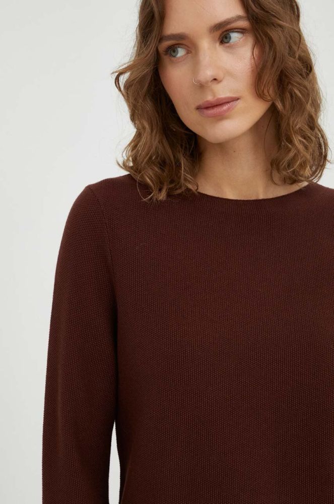 Бавовняний светр Marc O'Polo колір коричневий легкий