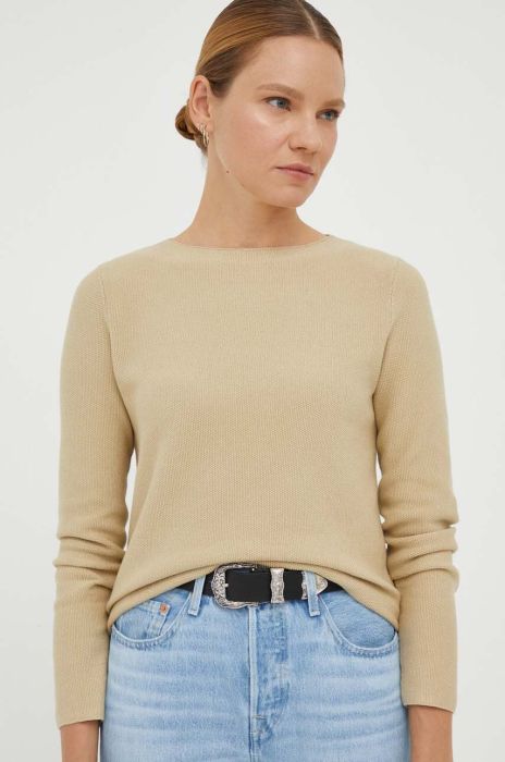 Бавовняний светр Marc O'Polo колір зелений легкий (3471445)