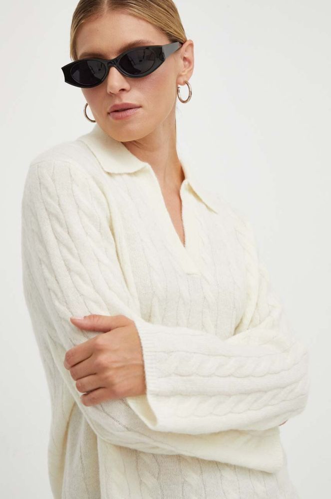Вовняний светр Marc O'Polo жіночий колір бежевий легкий