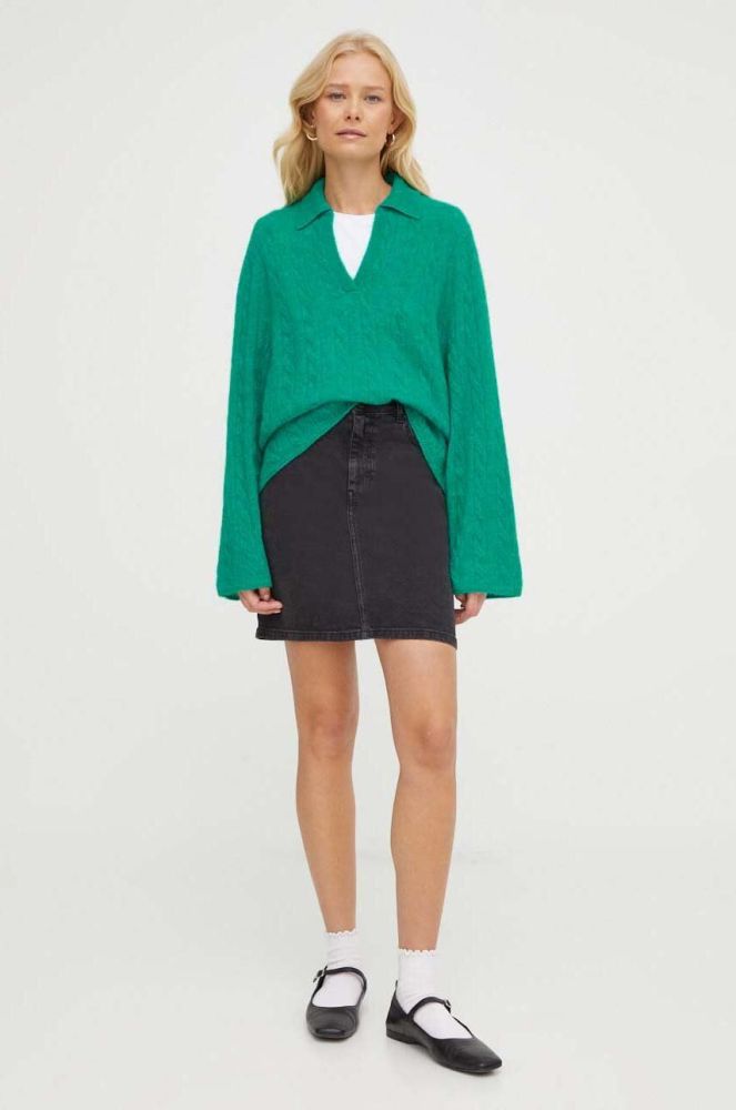 Вовняний светр Marc O'Polo жіночий колір зелений легкий