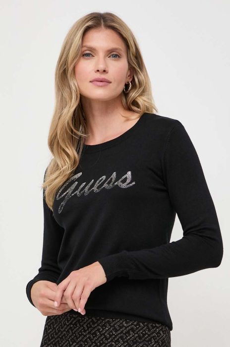 Светр Guess жіночий колір чорний легкий (3572385)