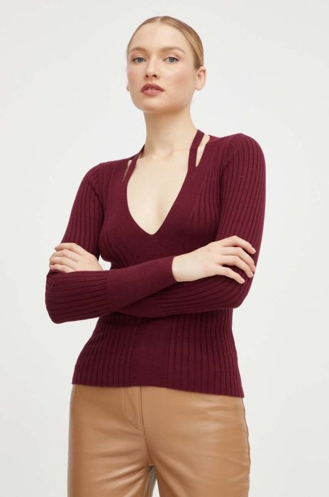 Светр Guess жіночий колір бордовий легкий (3512788)