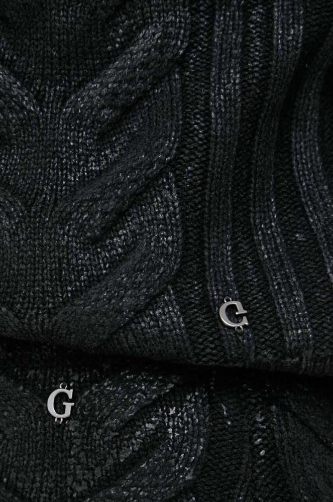 Светр з домішкою вовни Guess жіночий колір чорний півгольф фото 5