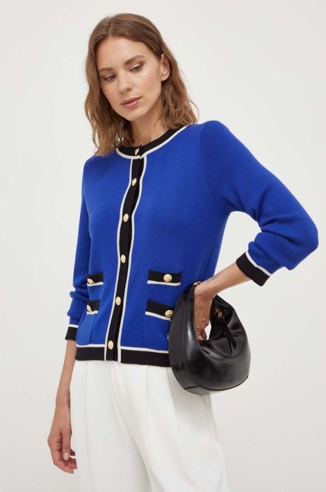 Вовняний кардиган Luisa Spagnoli легкий колір блакитний