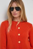 Вовняний кардиган Luisa Spagnoli колір помаранчевий легкий