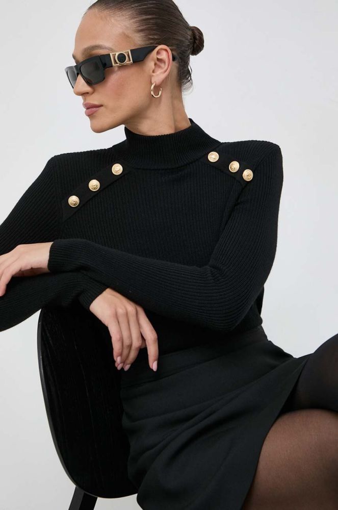 Вовняний светр Luisa Spagnoli жіночий колір чорний гольф