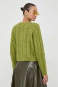 Вовняний кардиган Custommade колір зелений теплий
