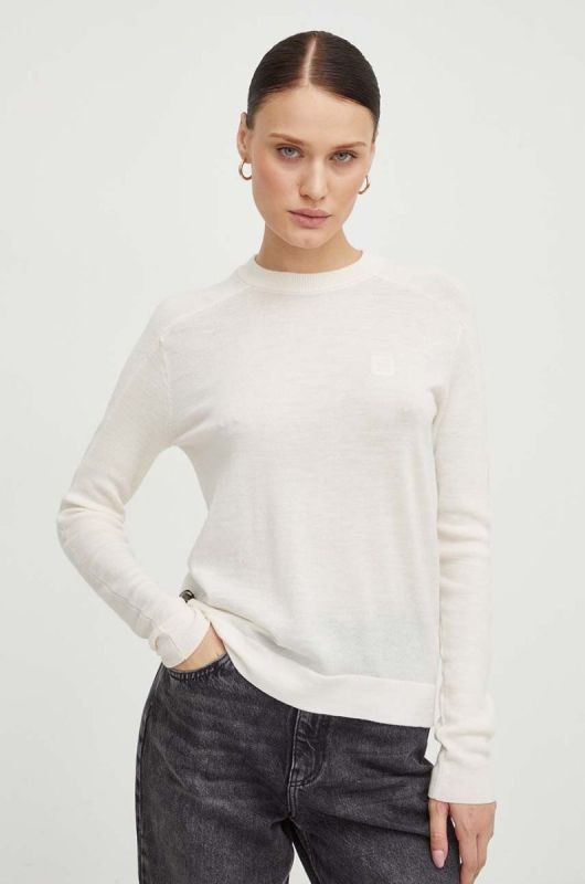 Вовняний светр G-Star Raw жіночий колір бежевий легкий