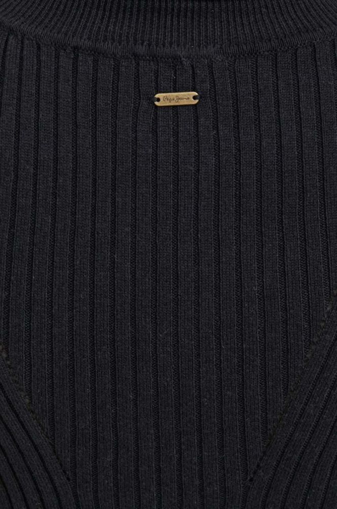 Светр Pepe Jeans жіночий колір чорний легкий гольф фото 4