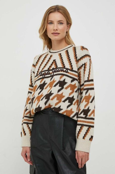 Светр з вовною Pepe Jeans DEANNA колір бежевий теплий