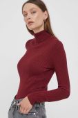 Светр Pepe Jeans жіночий колір бордовий легкий гольф
