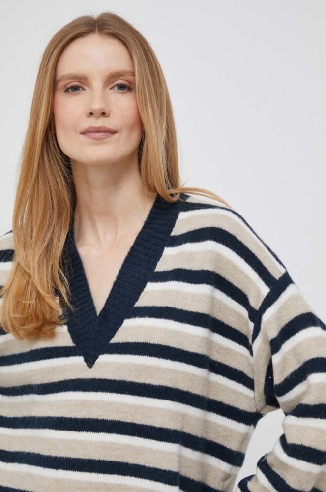 Светр з домішкою вовни Pepe Jeans Debbie жіночий колір бежевий фото 4