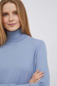Светр з домішкою вовни Pepe Jeans жіночий легкий гольф колір блакитний