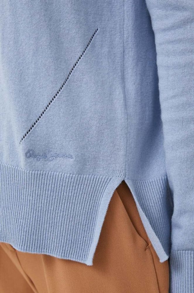 Светр з домішкою вовни Pepe Jeans Donna жіночий легкий колір блакитний (3491515) фото 5