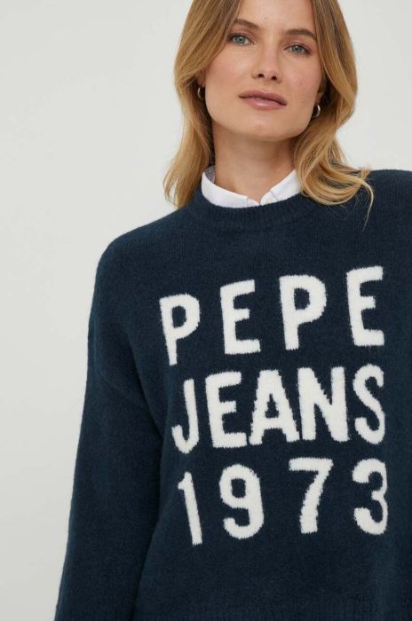Светр з домішкою вовни Pepe Jeans ELARA жіночий колір синій теплий