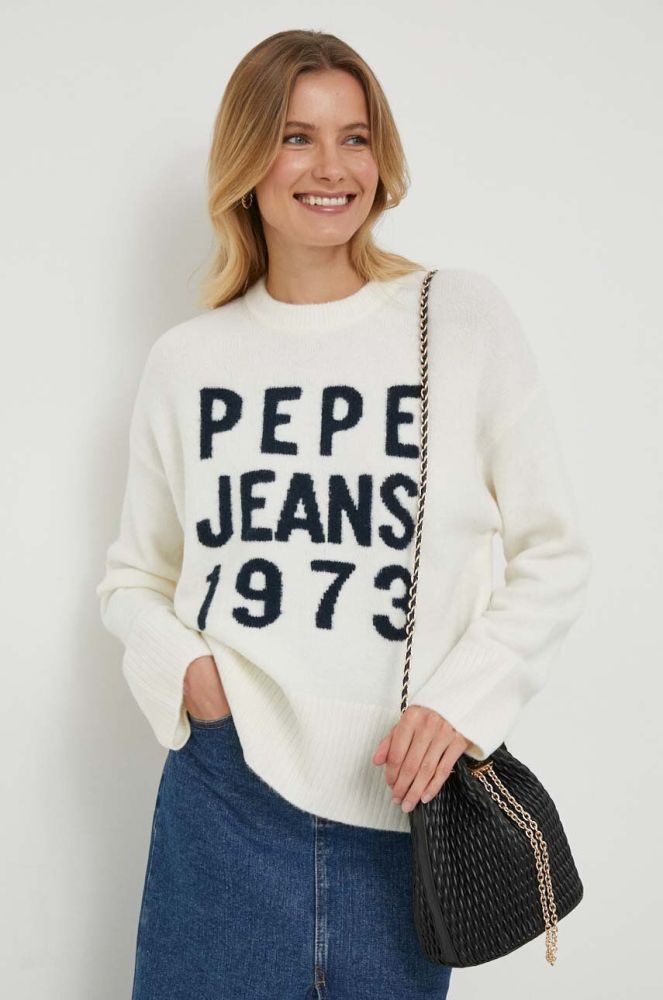 Светр з домішкою вовни Pepe Jeans ELARA жіночий колір бежевий теплий