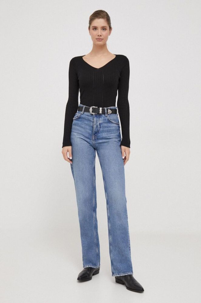 Светр з домішкою вовни Pepe Jeans жіночий колір чорний легкий (3633483) фото 2