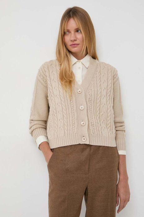 Вовняний кардиган Max Mara Leisure колір бежевий