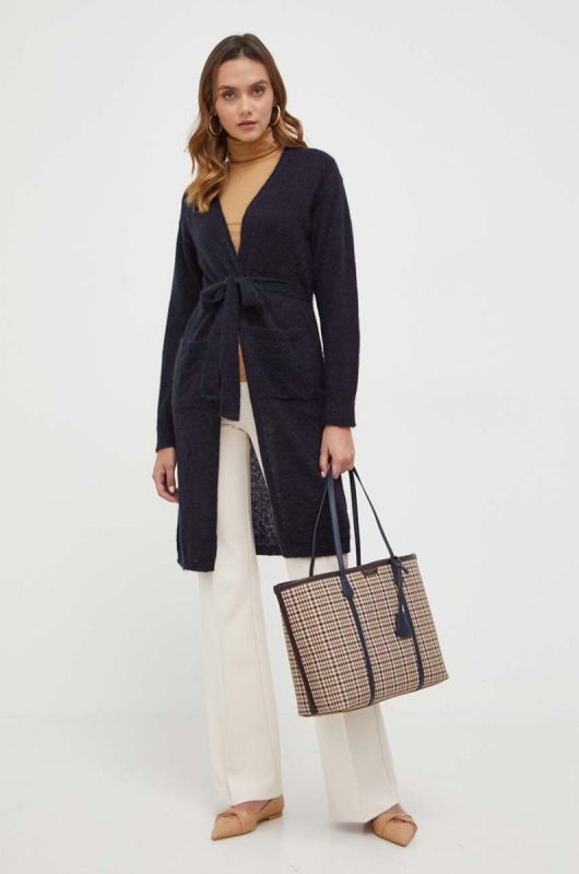 Вовняний кардиган Max Mara Leisure колір синій легкий фото 2
